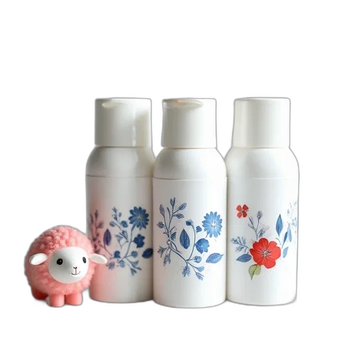 bottle, three, white, cylindrical transparent PNG cut-out