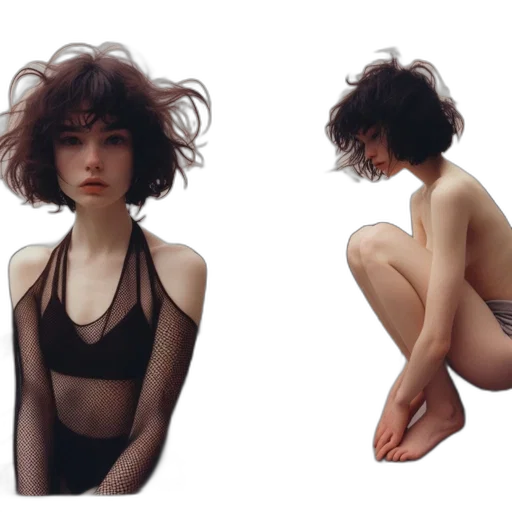 dress, hair, jacket, hat transparent PNG cut-out