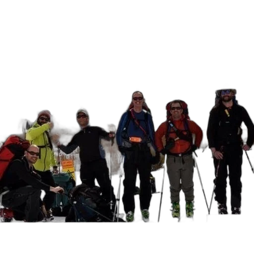 staff, group, skiers, pose transparent PNG cut-out