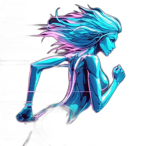 hair, dress, robot, creature transparent PNG cut-out