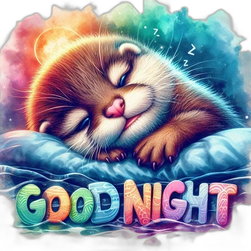 fantasy art, detailed, sleeping, otter transparent PNG cut-out
