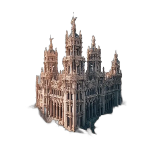 building, crown, furniture, 3d render transparent PNG cut-out