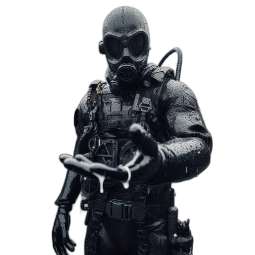 weapon, staff, mask, jacket transparent PNG cut-out