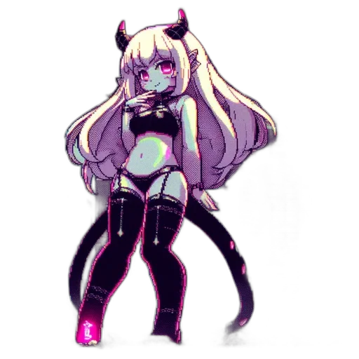 creature, pixel art, anime, concept art transparent PNG cut-out