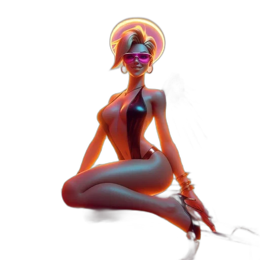 staff, concept art, cyberpunk, fantasy art transparent PNG cut-out