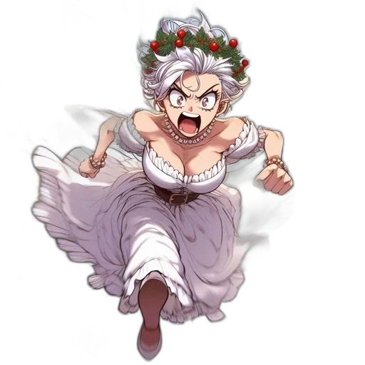 crown, flower, dress, creature transparent PNG cut-out