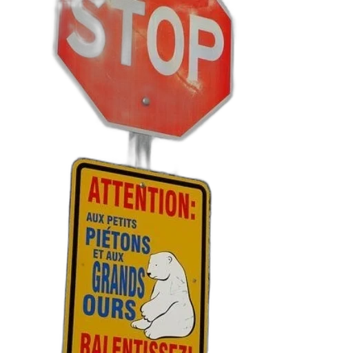 stop, sign, yellow, below transparent PNG cut-out