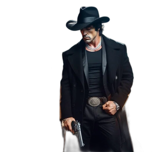 jacket, weapon, hat, concept art transparent PNG cut-out