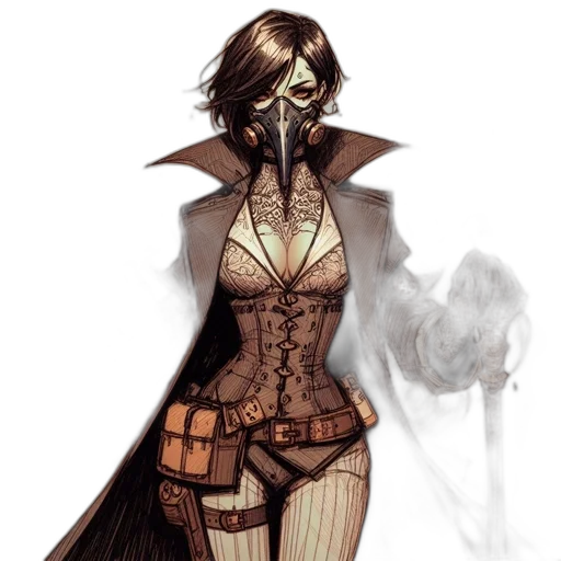 mask, dress, concept art, comic book art transparent PNG cut-out