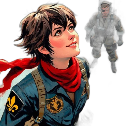 comic book art, concept art, fantasy art, two transparent PNG cut-out