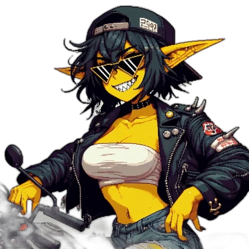 jacket, staff, hat, cyberpunk transparent PNG cut-out