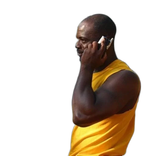 face, man, yellow, tank transparent PNG cut-out