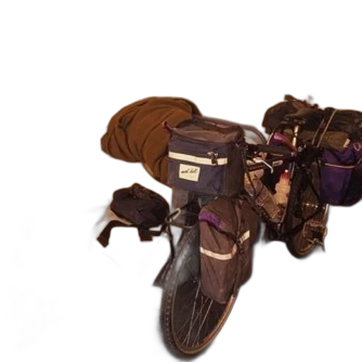 shoes, jacket, bicycle, bags transparent PNG cut-out