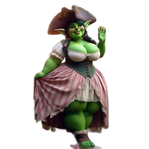dress, staff, hat, 3d render transparent PNG cut-out