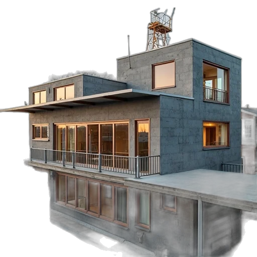 building, 3d render, concept art, photorealistic transparent PNG cut-out