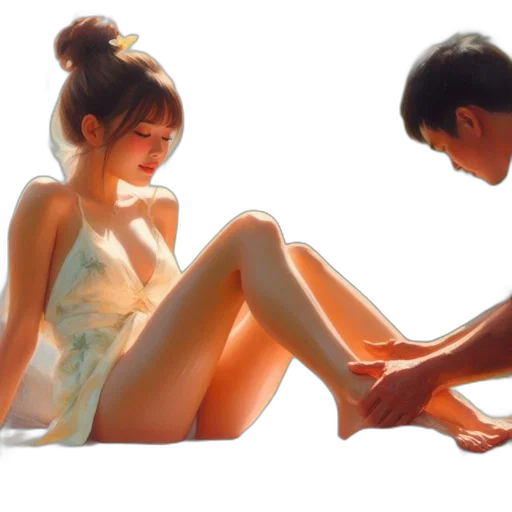 dress, photorealistic, oil painting, concept art transparent PNG cut-out