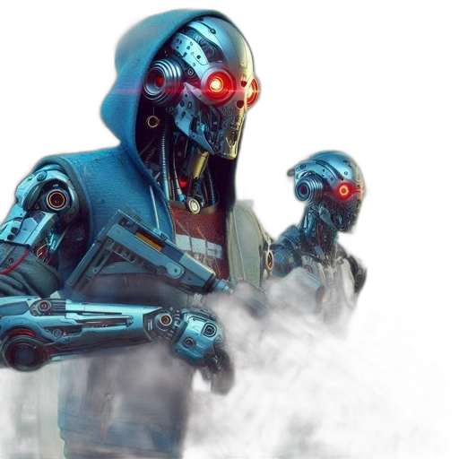 robot, mask, concept art, cyberpunk transparent PNG cut-out