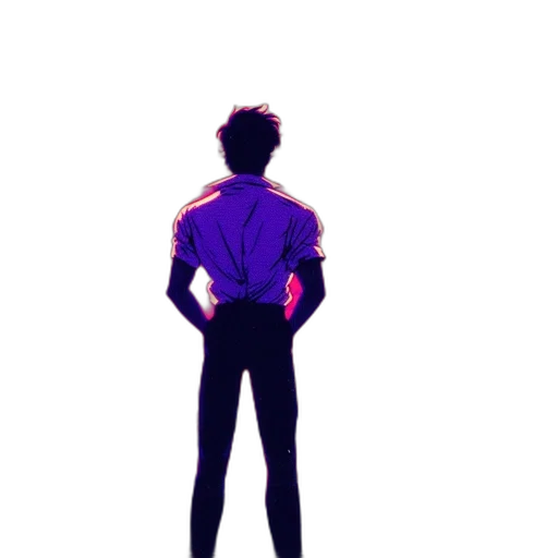 jacket, robot, staff, creature transparent PNG cut-out