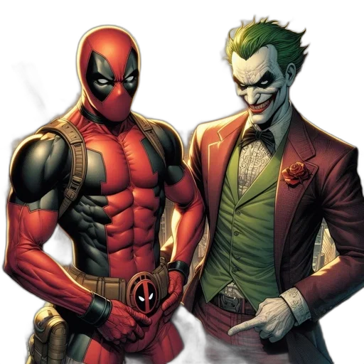 comic book art, concept art, red, deadpool transparent PNG cut-out
