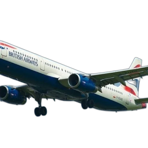 british, airways, airplane, captured transparent PNG cut-out