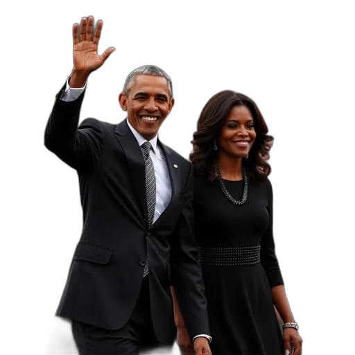 president, obama, waves, crowd transparent PNG cut-out
