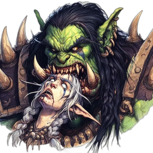 face, fantasy art, concept art, comic book art transparent PNG cut-out