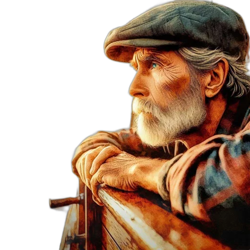 face, hat, photorealistic, oil painting transparent PNG cut-out