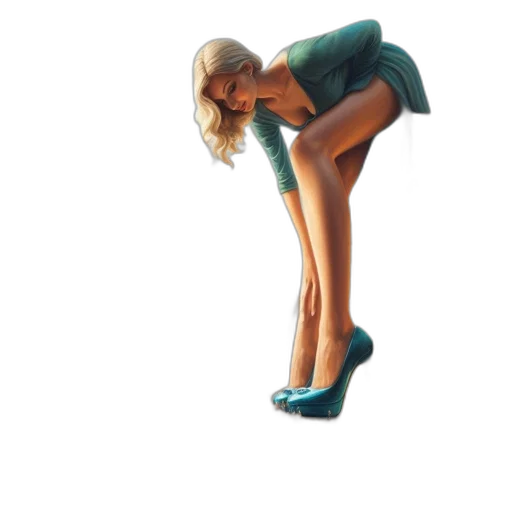 dress, shoes, staff, 3d render transparent PNG cut-out