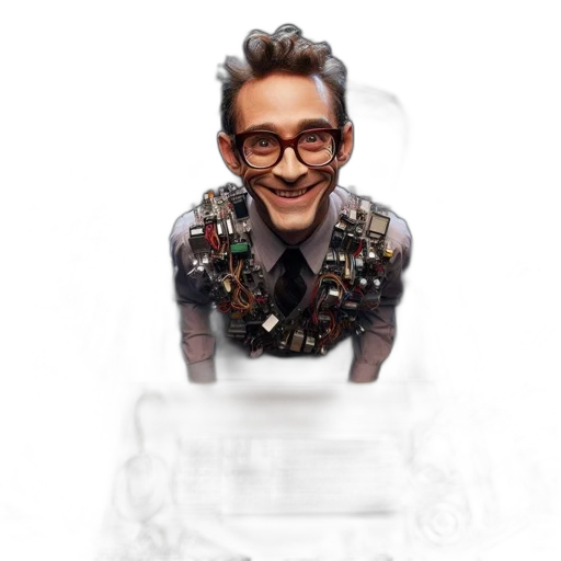 robot, face, staff, jacket transparent PNG cut-out