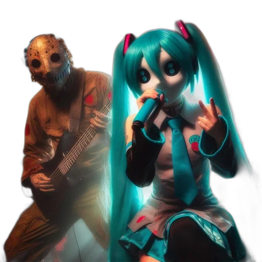 mask, creature, concept art, vaporwave transparent PNG cut-out
