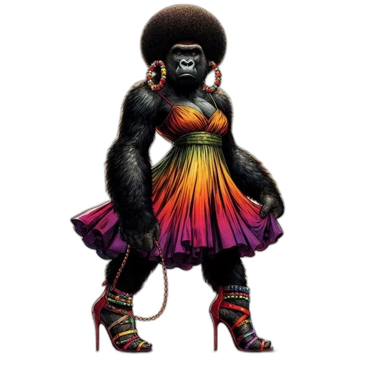 dress, animal, creature, concept art transparent PNG cut-out