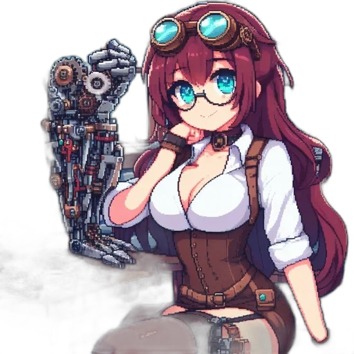 robot, weapon, staff, dress transparent PNG cut-out