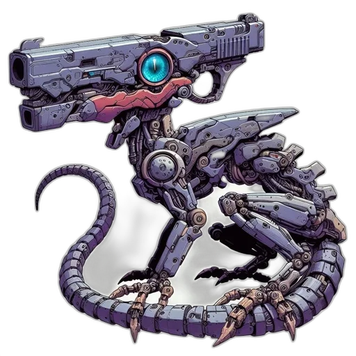 weapon, dragon, robot, creature transparent PNG cut-out