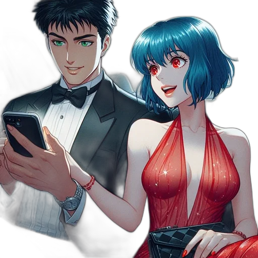 dress, cyberpunk, concept art, comic book art transparent PNG cut-out