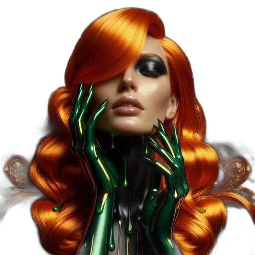 hair, jewelry, concept art, cyberpunk transparent PNG cut-out