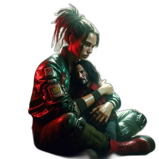 jacket, cyberpunk, concept art, comic book art transparent PNG cut-out