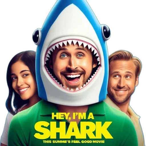 underwater, poster, hey, shark transparent PNG cut-out