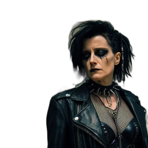 jacket, face, hair, cyberpunk transparent PNG cut-out