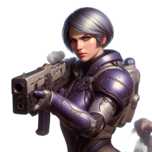 weapon, robot, face, staff transparent PNG cut-out