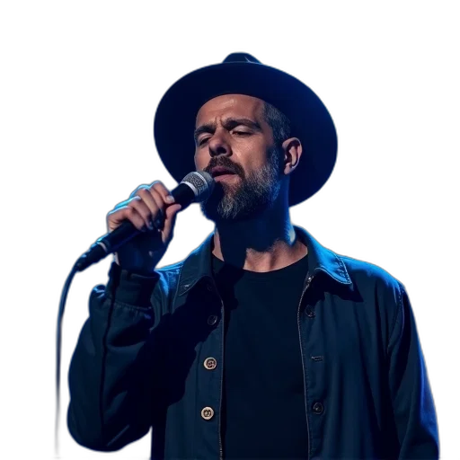 jacket, hat, man, beard transparent PNG cut-out