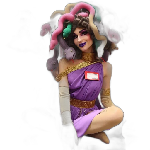 dress, staff, mask, creature transparent PNG cut-out