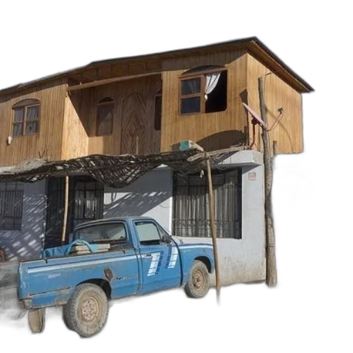 building, car, photorealistic, 3d render transparent PNG cut-out