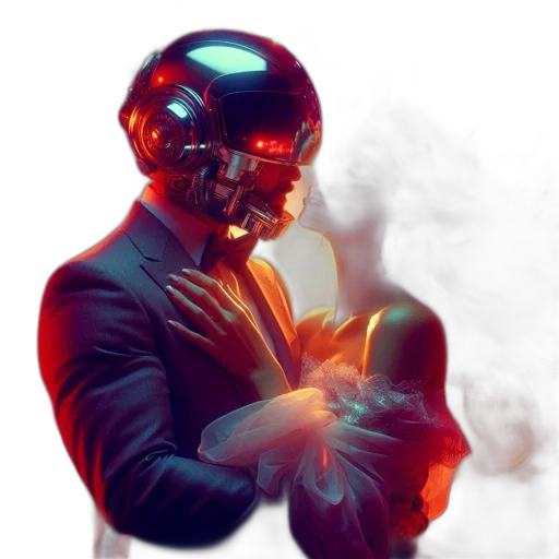 robot, mask, concept art, cyberpunk transparent PNG cut-out