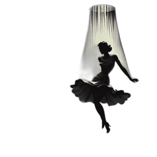 dress, umbrella, hair, 3d render transparent PNG cut-out