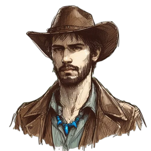 hat, jacket, face, concept art transparent PNG cut-out