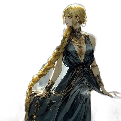 dress, staff, concept art, fantasy art transparent PNG cut-out
