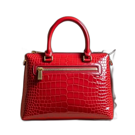 red, crocodile, skin, handbag transparent PNG cut-out