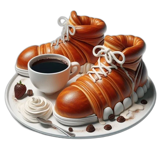 food, shoes, 3d render, photorealistic transparent PNG cut-out