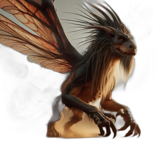 dragon, creature, animal, staff transparent PNG cut-out
