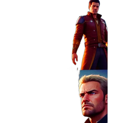 jacket, face, weapon, sword transparent PNG cut-out